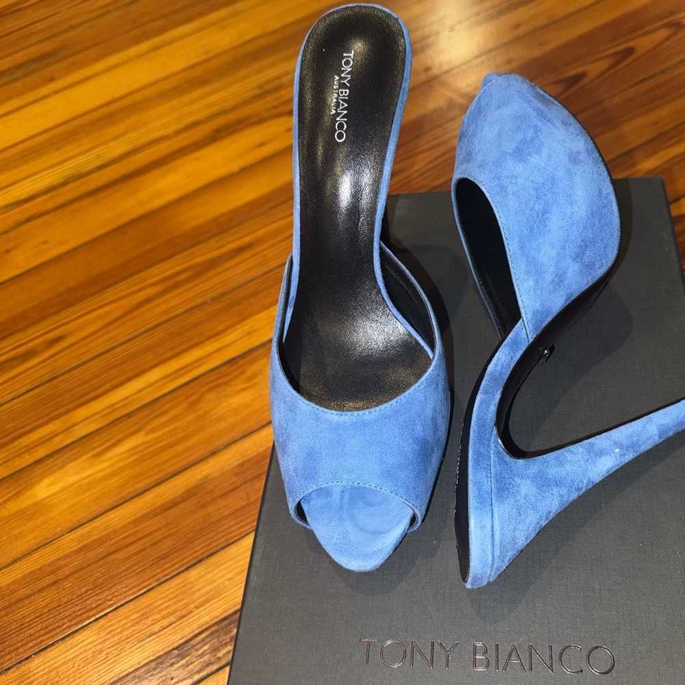 Tony Bianco Sky Blue Open-Toe Heels